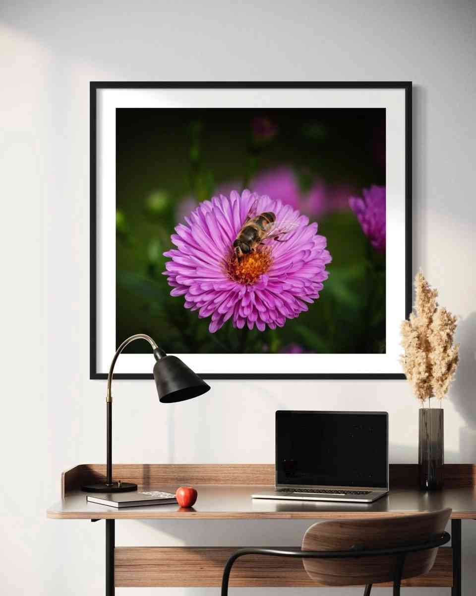 Office with Flower and Bee Decor